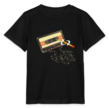 Lustig Kassette Stift - Stanley/Stella Kinder T-Shirt MINI CREATOR  - Schwarz - Vorne - Mikhail (115cm)