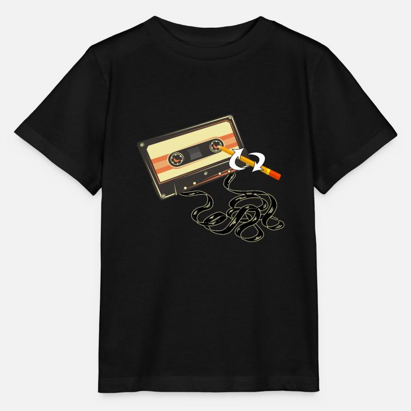 Stylo cassette drôle - T-shirt bio MINI CREATOR Stanley/Stella Enfant - noir