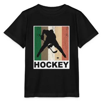 Retro Vintage Eishocke Spieler - Stanley/Stella Kinder T-Shirt MINI CREATOR  - Schwarz - Vorne - Mikhail (115cm)
