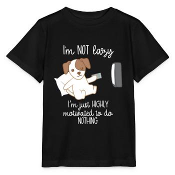 Jack Russel - Jack Russel Terrier - Faul - TV - Stanley/Stella Kinder T-Shirt MINI CREATOR  - Schwarz - Vorne - Mikhail (115cm)
