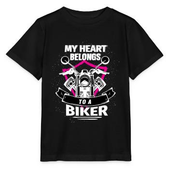 Motocycliste cadeau renard - T-shirt bio MINI CREATOR Stanley/Stella Enfant - noir - Devant - Mikhail (115cm)