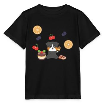Bernese Mountain Dog - Dürrbächler - Manger - grignoter - T-shirt bio MINI CREATOR Stanley/Stella Enfant - noir - Devant - Mikhail (115cm)