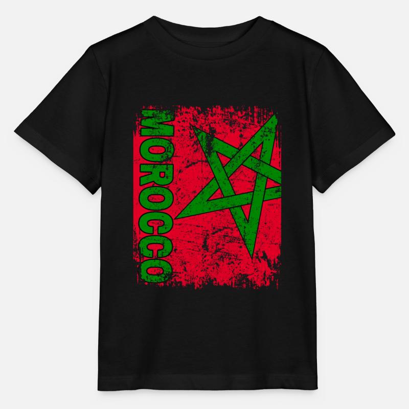 DRAPEAU MAROC - Grand drapeau marocain - T-shirt bio MINI CREATOR Stanley/Stella Enfant - noir