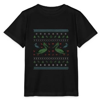 Pelikan Weihnachten Vogel Beobachtung Geschenk - Stanley/Stella Kinder T-Shirt MINI CREATOR  - Schwarz - Vorne - Mikhail (115cm)