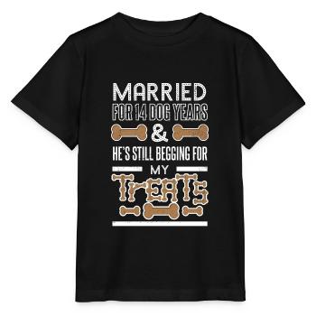 Wedding 14 dog years 2nd wedding annage - Stanley/Stella MINI CREATOR Kids’ T-Shirt - black - Front - Mikhail (115cm)