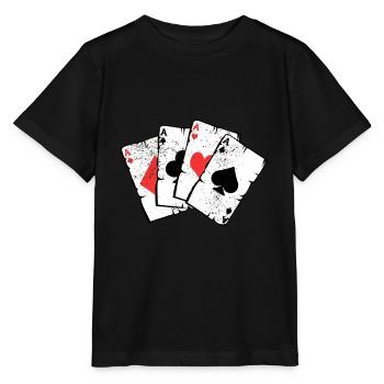 Cadeau de cartes de jeu de poker Joueur de tours de bluff - T-shirt bio MINI CREATOR Stanley/Stella Enfant - noir - Devant - Mikhail (115cm)