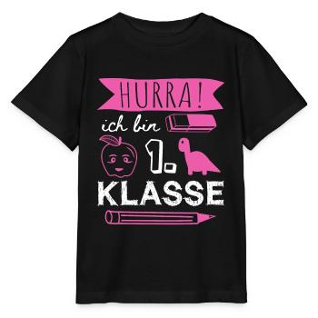 Erste Klasse Shirt für Schulanfänger - Stanley/Stella Kinder T-Shirt MINI CREATOR  - Schwarz - Vorne - Mikhail (115cm)