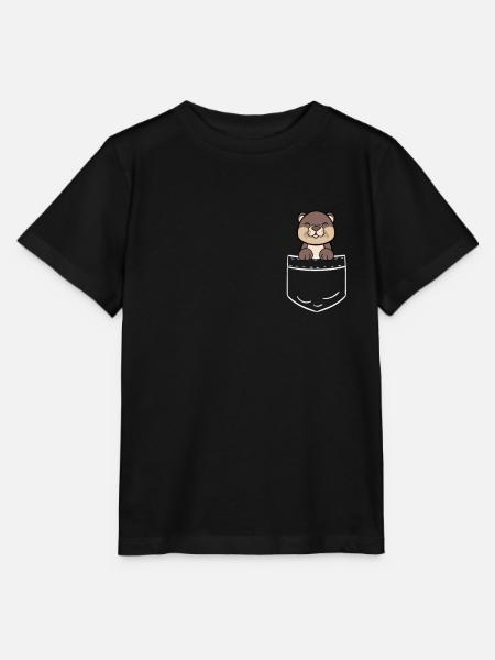 Otter Fischotter Seeotter Tasche Pocket Geschenk - Stanley/Stella Kinder T-Shirt MINI CREATOR  - Schwarz