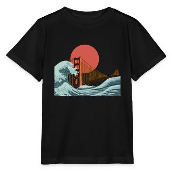 Golden Gate San Francisco vague - T-shirt bio MINI CREATOR Stanley/Stella Enfant - noir - Devant - Mikhail (115cm)