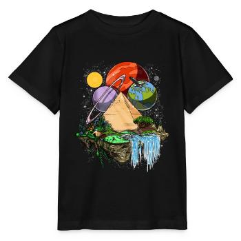 Une ancienne conspiration des extraterrestres des pyramides égyptiennes - T-shirt bio MINI CREATOR Stanley/Stella Enfant - noir - Devant - Mikhail (115cm)