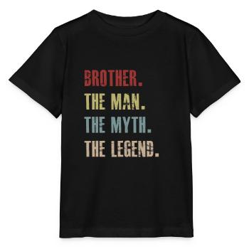 Brother The Man The Myth The Legend - Stanley/Stella Kinder T-Shirt MINI CREATOR  - Schwarz - Vorne - Mikhail (115cm)