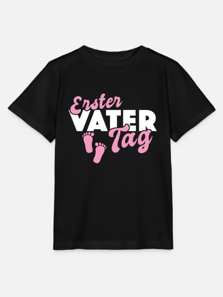 Erster Vatertag Vater Tochter Baby Füße - Stanley/Stella Kinder T-Shirt MINI CREATOR - Schwarz