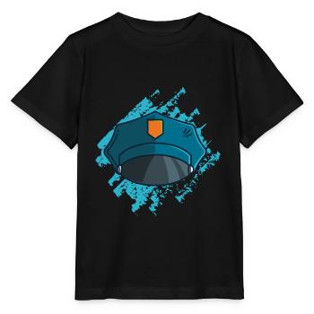 Police cap, gift policeman uniform clothes - Stanley/Stella MINI CREATOR Kids’ T-Shirt - black - Front - Mikhail (115cm)