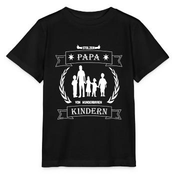 Proud father of wonderful children Father's Day - Stanley/Stella MINI CREATOR Kids’ T-Shirt - black - Front - Mikhail (115cm)