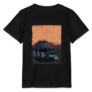 Nilpferd - Stanley/Stella Kinder T-Shirt MINI CREATOR  - Schwarz - Vorne - Mikhail (115cm)