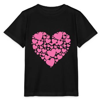coeur, coeur, coeurs, amour - T-shirt bio MINI CREATOR Stanley/Stella Enfant - noir - Devant - Mikhail (115cm)