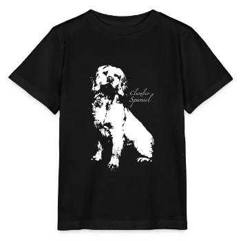 Épagneul Clumber - T-shirt bio MINI CREATOR Stanley/Stella Enfant - noir - Devant - Mikhail (115cm)