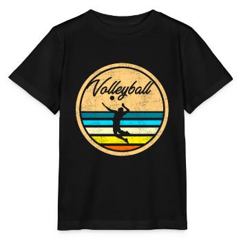 Vintage Volleyballer Volleyball - Stanley/Stella Kinder T-Shirt MINI CREATOR  - Schwarz - Vorne - Mikhail (115cm)