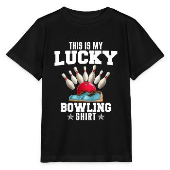 Bowling luck gift - Stanley/Stella MINI CREATOR Kids’ T-Shirt - black - Front - Mikhail (115cm)