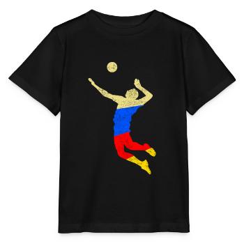 Volleyball Volleyballer - Stanley/Stella Kinder T-Shirt MINI CREATOR  - Schwarz - Vorne - Mikhail (115cm)