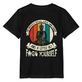 I am the Mostly Peace Love and Light Yoga meditation - Stanley/Stella MINI CREATOR Kids’ T-Shirt - black - Front - Mikhail (115cm)