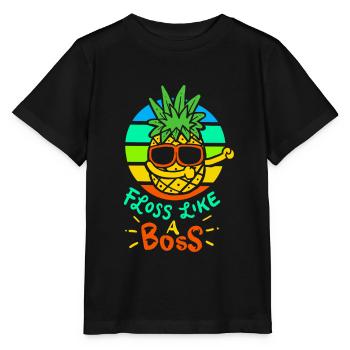 ananas - T-shirt bio MINI CREATOR Stanley/Stella Enfant - noir - Devant - Mikhail (115cm)