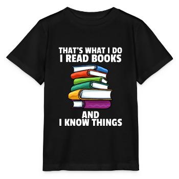 Book Reading Books Learning Bookish Gift - Stanley/Stella MINI CREATOR Kids’ T-Shirt - black - Front - Mikhail (115cm)