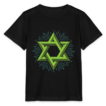 Etoile de David, religion hexagram Judaïsme Juif - T-shirt bio MINI CREATOR Stanley/Stella Enfant - noir - Devant - Mikhail (115cm)