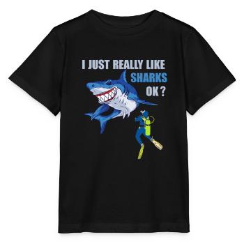 Divers Sharks Dive Sharks Diver Gifts Shirt - Stanley/Stella MINI CREATOR Kids’ T-Shirt - black - Front - Mikhail (115cm)