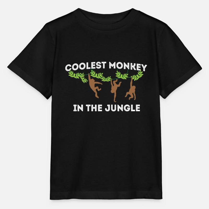 Cool Monkey Monkey - Stanley/Stella MINI CREATOR Kids’ T-Shirt - black