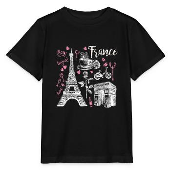 Frankreich Paris - Stanley/Stella Kinder T-Shirt MINI CREATOR  - Schwarz - Vorne - Mikhail (115cm)