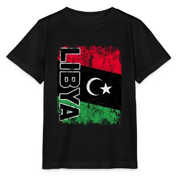 Drapeau de la Libye drapeau libyen Libye Libye retro - T-shirt bio MINI CREATOR Stanley/Stella Enfant - noir - Devant - Mikhail (115cm)