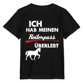 Reiterpass überlebt! Ich hab mein Pferd im Griff - Stanley/Stella Kinder T-Shirt MINI CREATOR  - Schwarz - Vorne - Mikhail (115cm)