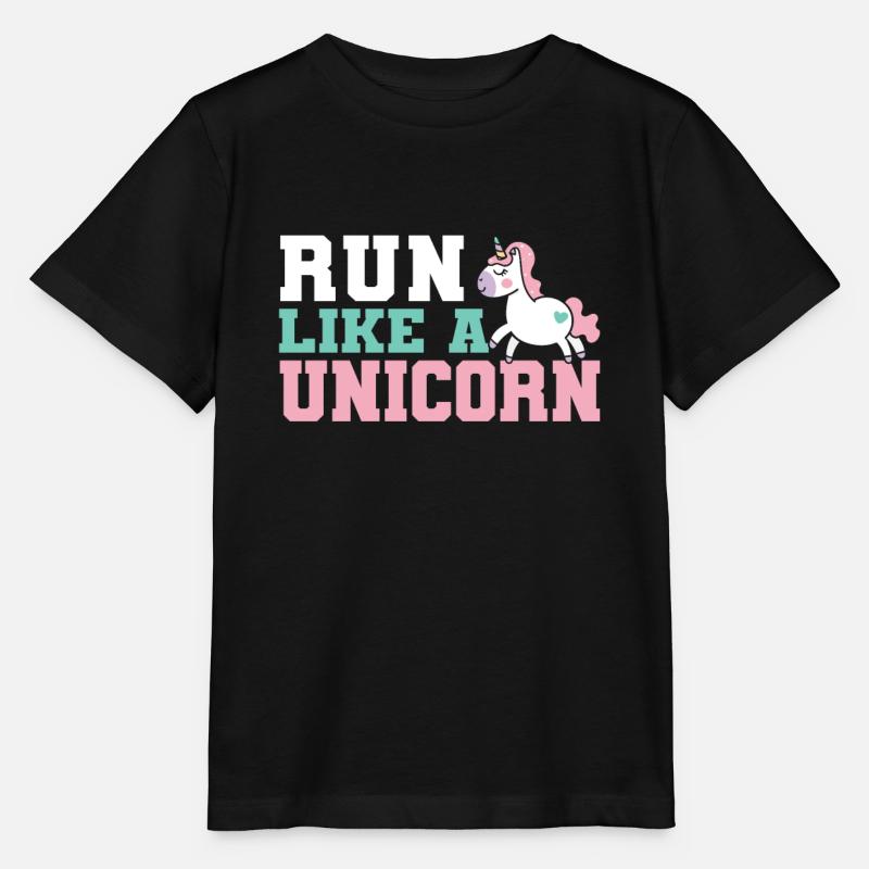 Einhorn Läuferin Joggerin Joggen Rennen Geschenk - Stanley/Stella Kinder T-Shirt MINI CREATOR  - Schwarz