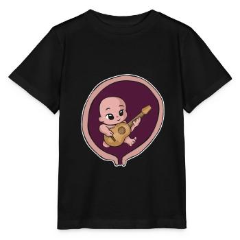 Schwangerschaft Mutter Geburt Baby Gitarre - Stanley/Stella Kinder T-Shirt MINI CREATOR  - Schwarz - Vorne - Mikhail (115cm)