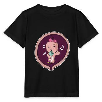 Grossesse mère naissance bébé chanteur musicien - T-shirt bio MINI CREATOR Stanley/Stella Enfant - noir - Devant - Mikhail (115cm)