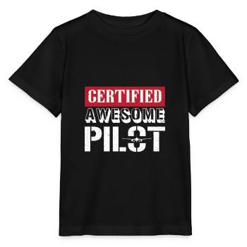 pilote - T-shirt bio MINI CREATOR Stanley/Stella Enfant - noir - Devant - Mikhail (115cm)