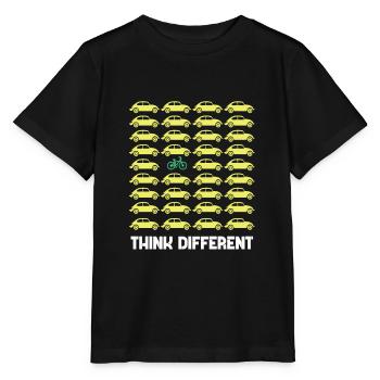 Think Different Bicycle Driving Cyclist Gift - Stanley/Stella MINI CREATOR Kids’ T-Shirt - black - Front - Mikhail (115cm)
