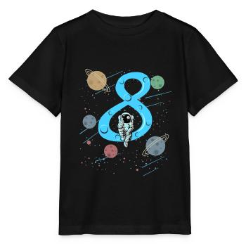 Children 8 Birthday Shirt Astronaut Boys 8 years - Stanley/Stella MINI CREATOR Kids’ T-Shirt - black - Front - Mikhail (115cm)
