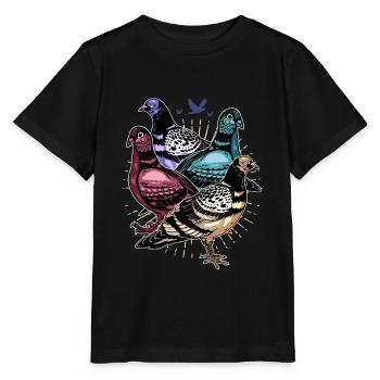 Pigeon Racing Pigeon Fancier Carrier Pigeon Turtle Dove - Stanley/Stella MINI CREATOR Kids’ T-Shirt - black - Front - Mikhail (115cm)