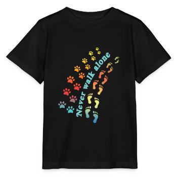Doggie dog leash dog lover animal gift - Stanley/Stella MINI CREATOR Kids’ T-Shirt - black - Front - Mikhail (115cm)
