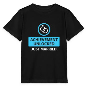 Lustig gerade verheiratet für Hochzeitsgeschenk - Stanley/Stella Kinder T-Shirt MINI CREATOR  - Schwarz - Vorne - Mikhail (115cm)
