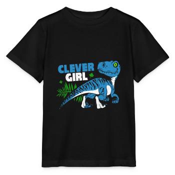 Velociraptor - Stanley/Stella Kinder T-Shirt MINI CREATOR  - Schwarz - Vorne - Mikhail (115cm)