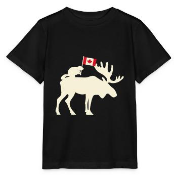 Drapeau du canada - T-shirt bio MINI CREATOR Stanley/Stella Enfant - noir - Devant - Mikhail (115cm)