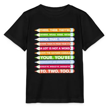 Orthographe Grammaire There Their Were We’re - T-shirt bio MINI CREATOR Stanley/Stella Enfant - noir - Devant - Mikhail (115cm)