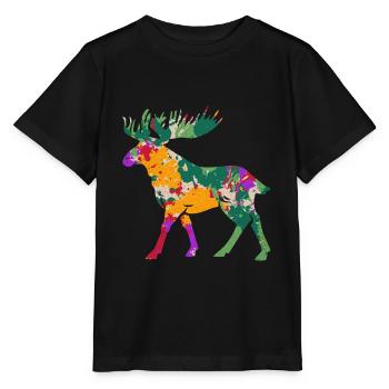 Elch - Stanley/Stella Kinder T-Shirt MINI CREATOR  - Schwarz - Vorne - Mikhail (115cm)