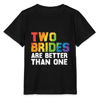 Braut LGBT Homo Ehe - Stanley/Stella Kinder T-Shirt MINI CREATOR  - Schwarz - Vorne - Mikhail (115cm)