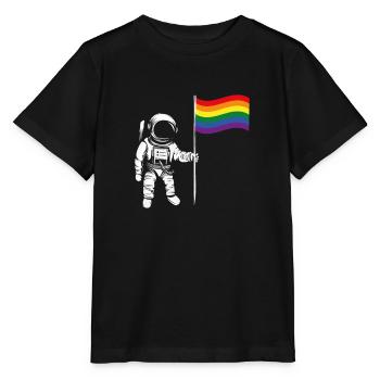 Astronaut Homo Homosexuell Pride LGBTQ Geschenk - Stanley/Stella Kinder T-Shirt MINI CREATOR  - Schwarz - Vorne - Mikhail (115cm)