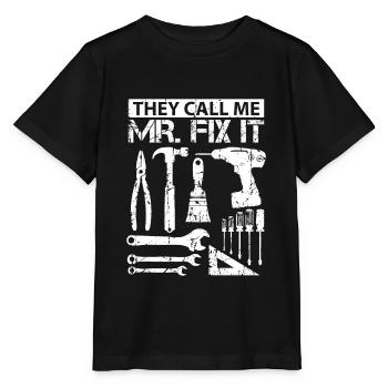 Ils m’appellent Mr. Fix It Drôle artisan père - T-shirt bio MINI CREATOR Stanley/Stella Enfant - noir - Devant - Mikhail (115cm)