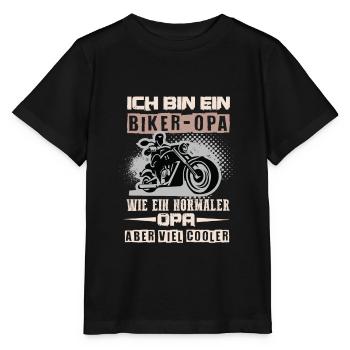 Motard grand-père motocycliste - T-shirt bio MINI CREATOR Stanley/Stella Enfant - noir - Devant - Mikhail (115cm)